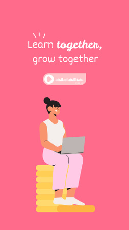 Girl Power Inspiration with Cute Girl in Bed Instagram Story Design Template