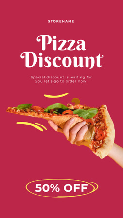 Designvorlage Offer of Discount on Tasty Pizza für Instagram Story