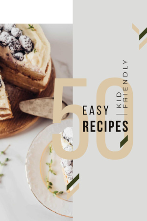 Bakery Recipes with Sweet Cake with Berries Pinterest Design Template