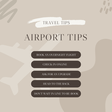 Travel Tips for Airflight Instagram Design Template