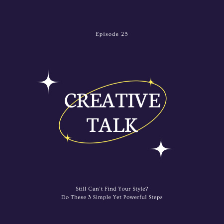 Kreatív beszélgetés a saját stílus megtalálásáról Podcast Cover tervezősablon