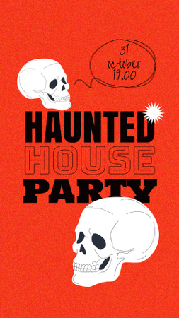 Halloween Party Announcement with Skulls Instagram Story Modelo de Design