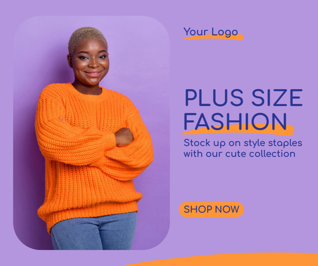 Ontwerpsjabloon van Facebook van Ad of Plus Size Fashion
