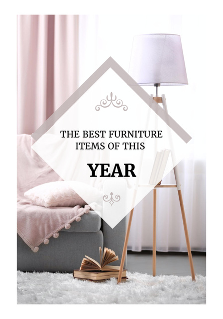 Furniture Showroom Ad with Cozy Sofa Poster 28x40in Modelo de Design