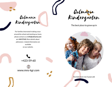Kindergarten Ad with Kids Brochure 8.5x11in Bi-fold Design Template