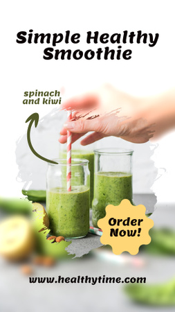 Simple Healthy Smoothie Offer Instagram Story Design Template