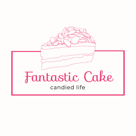 Kortárs torta kép Logo tervezősablon