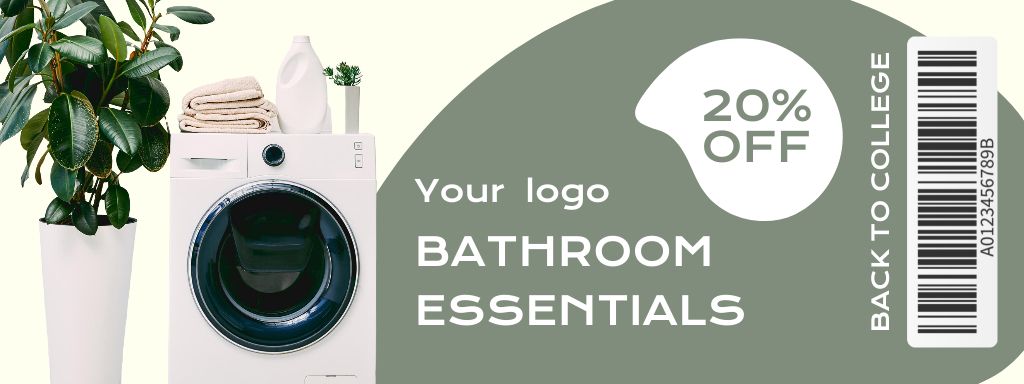 Bathroom and Laundry Essentials Sale Offer Coupon – шаблон для дизайну
