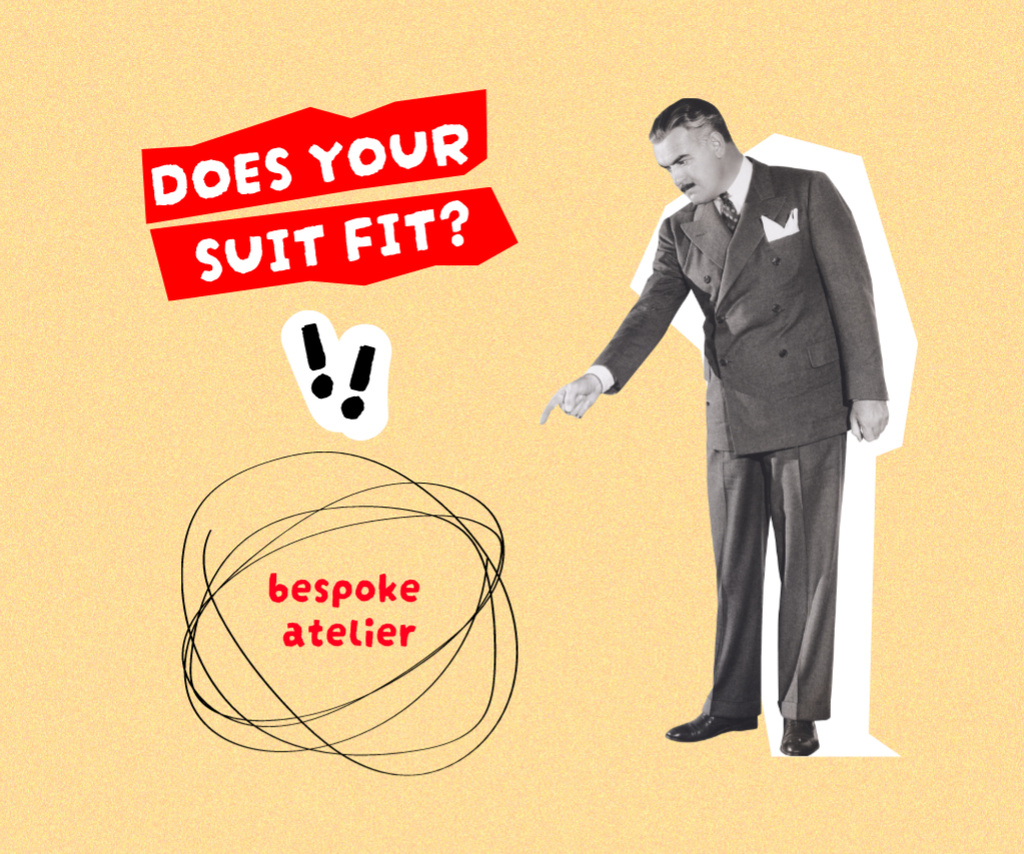 Szablon projektu Atelier Services Offer with Man in Formal Suit Medium Rectangle