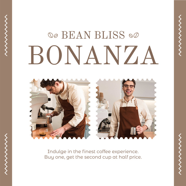 Experienced Barista Brewing Coffee In Cafe Instagram AD – шаблон для дизайна