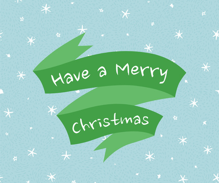 Ontwerpsjabloon van Facebook van Cute Christmas Greeting with Snowflakes