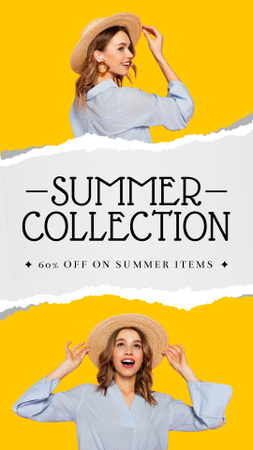 Summer Collection of Hats Instagram Story Design Template