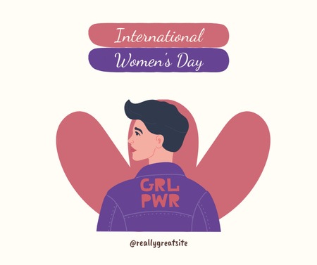 Platilla de diseño Feminist Woman on International Women's Day Facebook