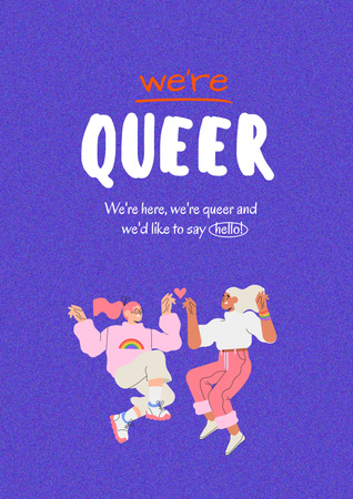 Awareness of Tolerance to Queer People Poster Design Template