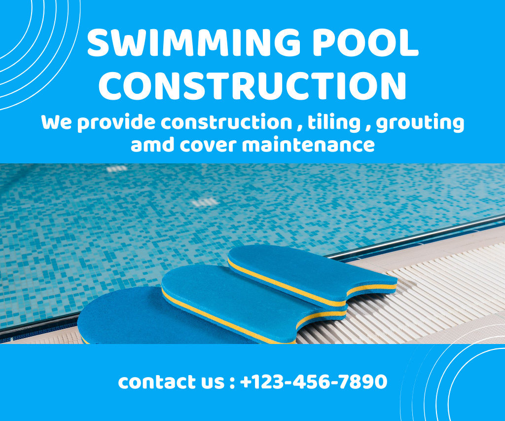 Offer on Pool Construction Services Large Rectangle tervezősablon