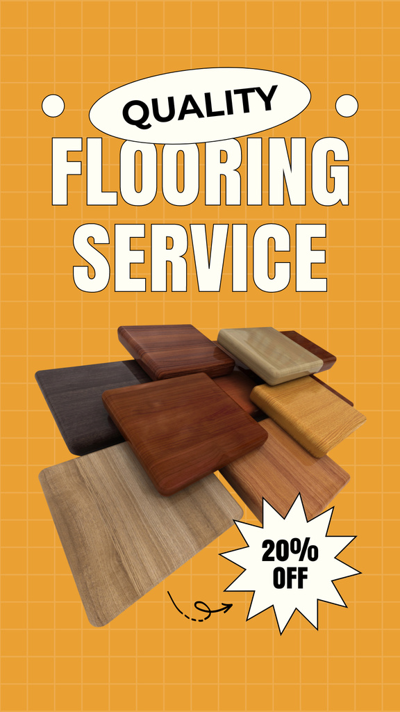 Quality Flooring Services Ad with Samples Instagram Story Modelo de Design