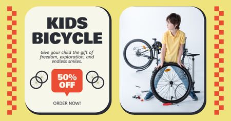 Plantilla de diseño de Descuento en bicicletas para niños Facebook AD 