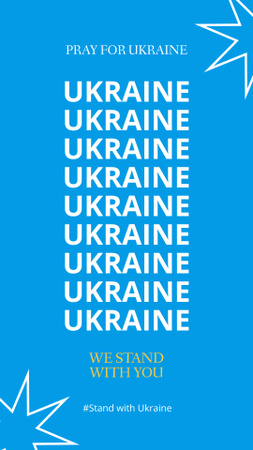 Support Ukraine Motivation in Yellow Instagram Story Design Template