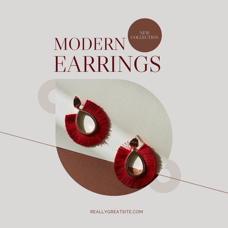 Earrings Sale Ad from New Collection Instagram Design Template
