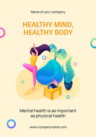 Inspiration for Mental Health Poster 28x40in Design Template