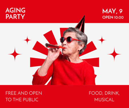 Age-friendly Party With Food And Music Facebook Design Template