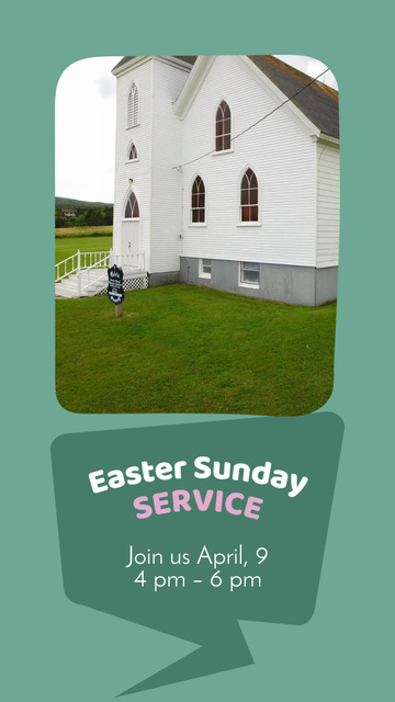 Designvorlage Easter Worship In Church Announce für Instagram Video Story