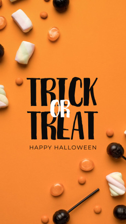 Halloween Greeting with Sweets Instagram Story Design Template