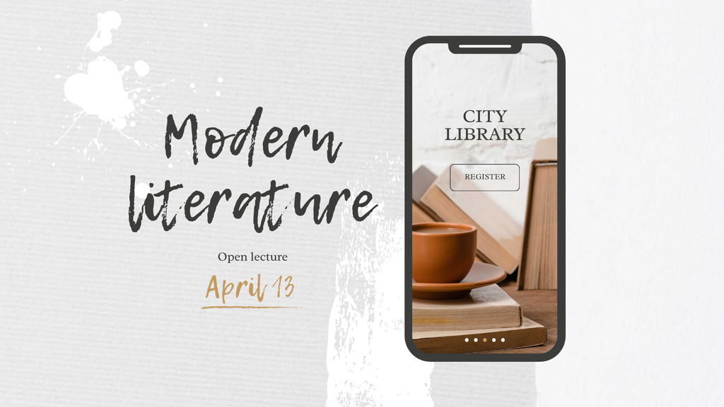 Platilla de diseño Online Reading App Announcement with Books on Phone Screen FB event cover