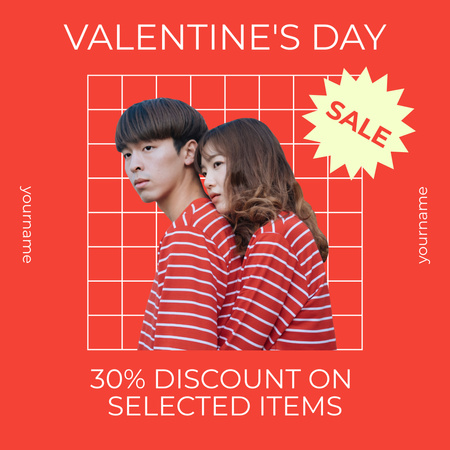 Sevgililer Günü'ne Özel Seçili Ürünlerde İndirimler Sunun Instagram AD Tasarım Şablonu