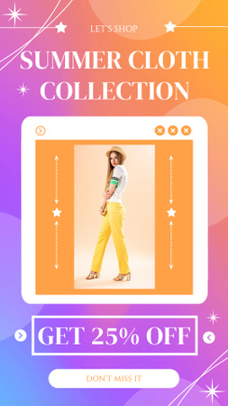 Summer Clothes Sale Ad on Colorful Gradient Instagram Video Story tervezősablon