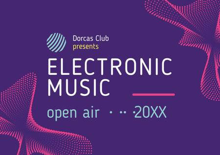 Electronic Music Festival Ad on Digital Pattern Flyer A5 Horizontal tervezősablon