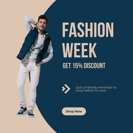 Designvorlage Discount Offer with Stylish Guy für Instagram
