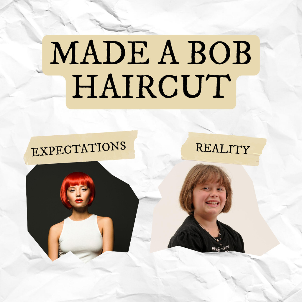 Funny Promotion of Hairdressing Services Instagram Design Template