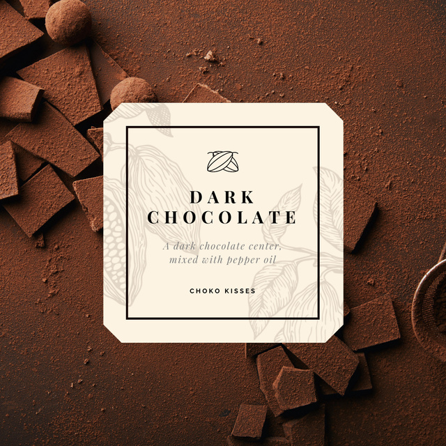 Sweet Dark Chocolate Pieces Animated Post Modelo de Design