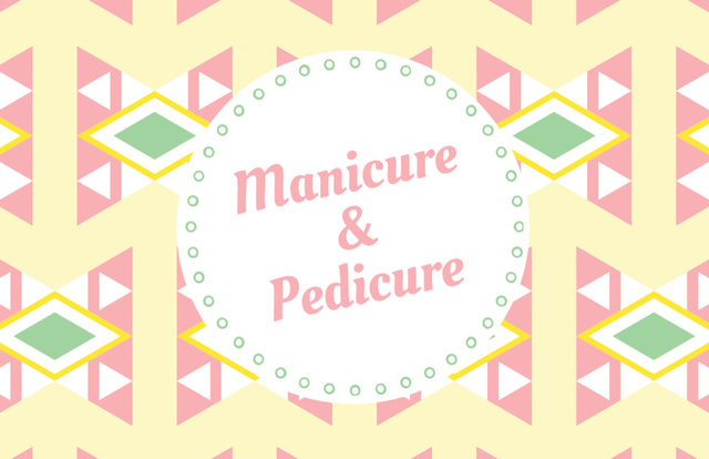 Manicure and Pedicure Offer Business Card 85x55mmデザインテンプレート