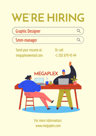 Job Vacancy Announcement Poster A3 Design Template