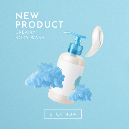 kosmetické výrobky reklama s tělovým krémem Instagram Šablona návrhu