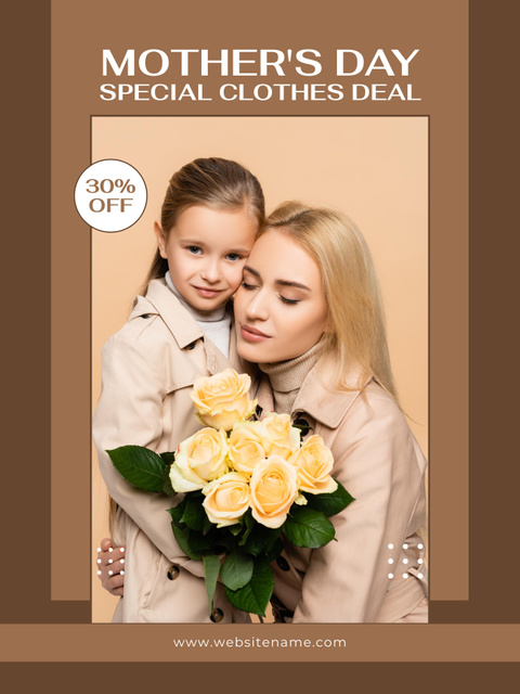 Ontwerpsjabloon van Poster US van Special Offer of Clothes on Mother's Day