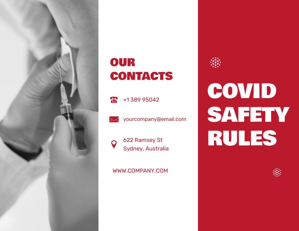 List of Safety Rules During Corona Pandemic Brochure 8.5x11in Modelo de Design