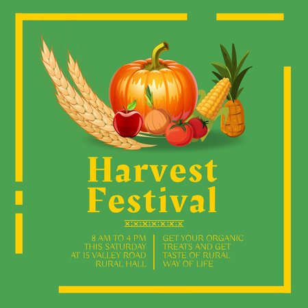 Plantilla de diseño de Harvest Festival Announcement Instagram 