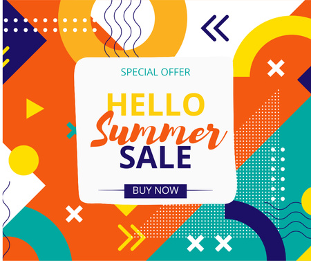 Ontwerpsjabloon van Facebook van Summer Sale Special Offer on Abstract Pattern