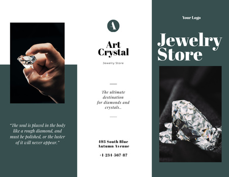 Plantilla de diseño de Anuncio de joyería de diamantes Brochure 8.5x11in 