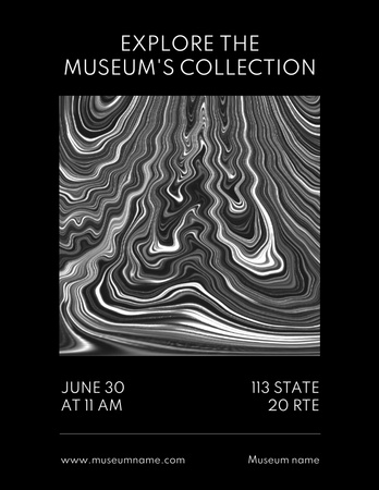 Explore Museum Exhibition Collection Poster 8.5x11in Tasarım Şablonu