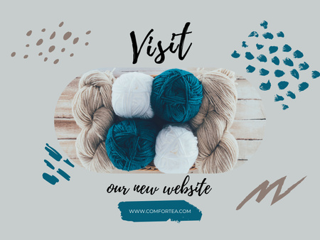 Website Ad with threads in basket Poster 18x24in Horizontal Design Template