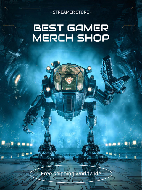 Best Gamer Merch Shop Promo Poster US tervezősablon