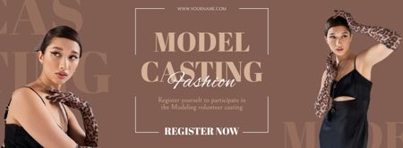 Template di design Casting di modelle alla moda per agenzia Facebook cover