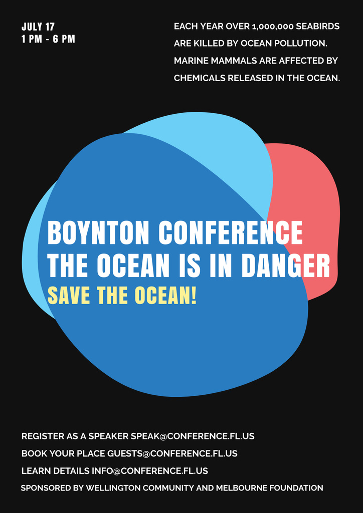 Platilla de diseño Boynton conference the ocean is in danger Poster