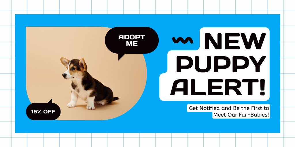 Ontwerpsjabloon van Twitter van New Welsh Corgi Puppy For Adoption