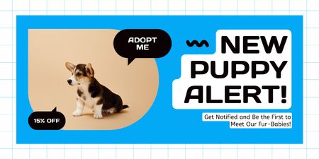 New Welsh Corgi Puppy For Adoption Twitter Design Template