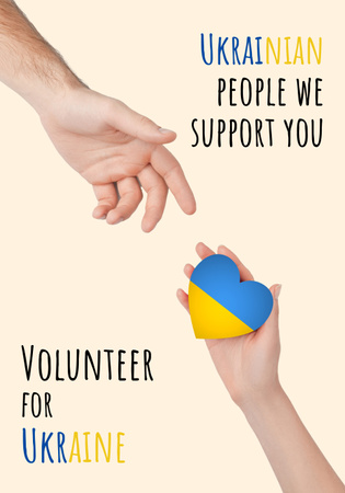 Motivation of Volunteering for Ukraine Poster 28x40in Design Template